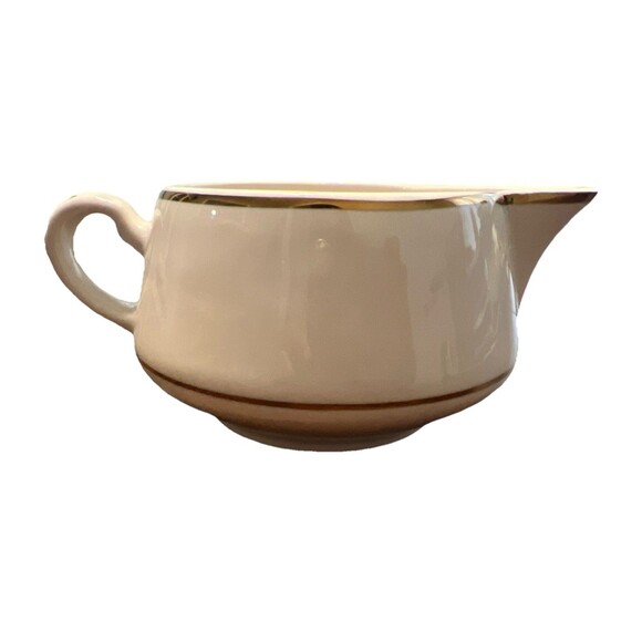 Vintage Homer Laughlin Best China Ivory & Gold Creamer Or Gravy Boat - Picture 1 of 8